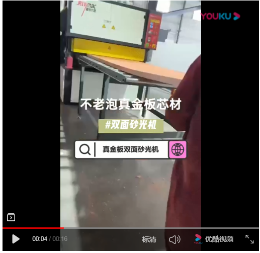 雙麵砂光機視頻-1300雙麵砂光（guāng）機真金板雙麵（miàn）砂光機廠家可定製-青島嘉（jiā）銳興旺（wàng）精密機械有限公司